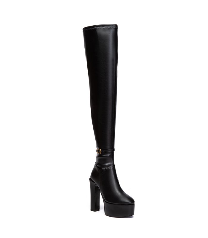 Giaro Platform Overknee Boots Bryanna Black Matt