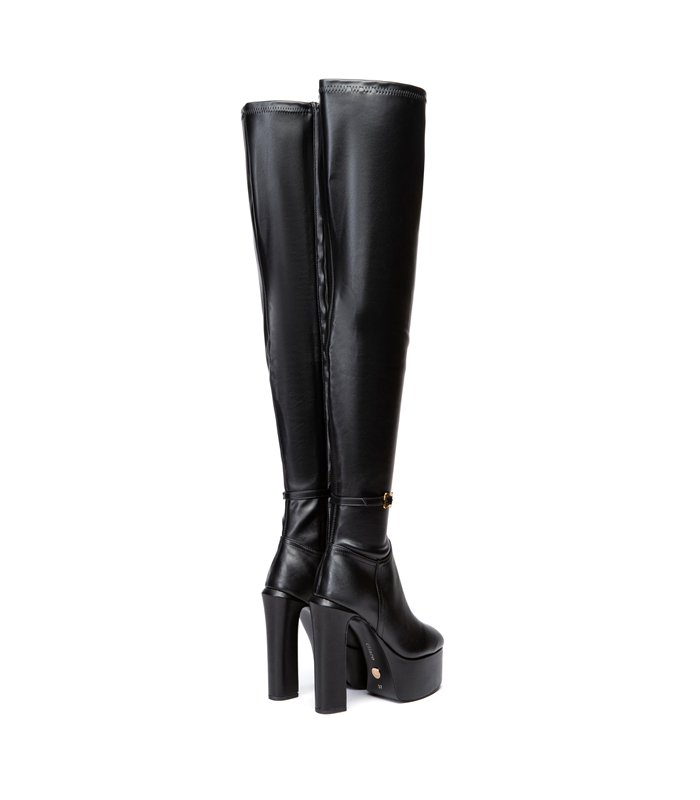 Giaro Plateau Overknee Stiefel Bryanna Schwarz Matt