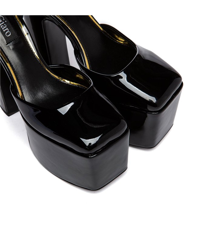 Giaro Platform Sandal Skyrise Black shiny