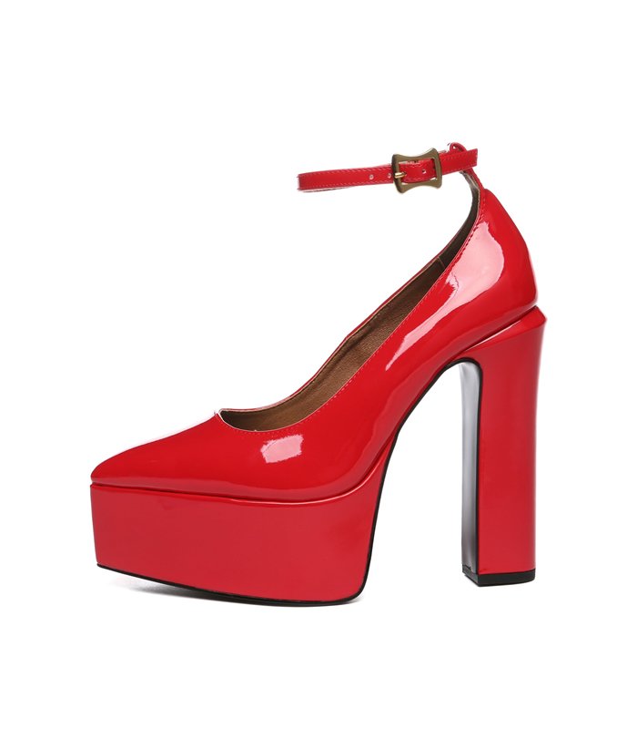 Giaro Platform Sandals Stylet Red shiny