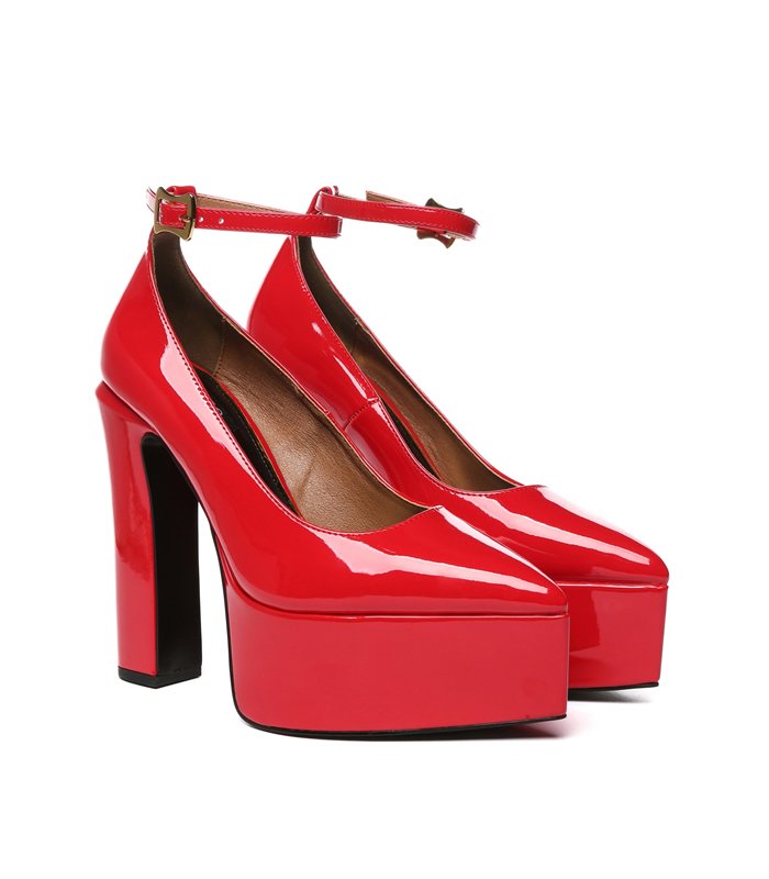 Giaro Platform Sandals Stylet Red shiny