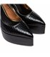 Giaro Platform Sandals Stylet Black Crocodile Pattern