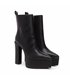 Giaro Plateau Stiefelette Stash Schwarz Matt