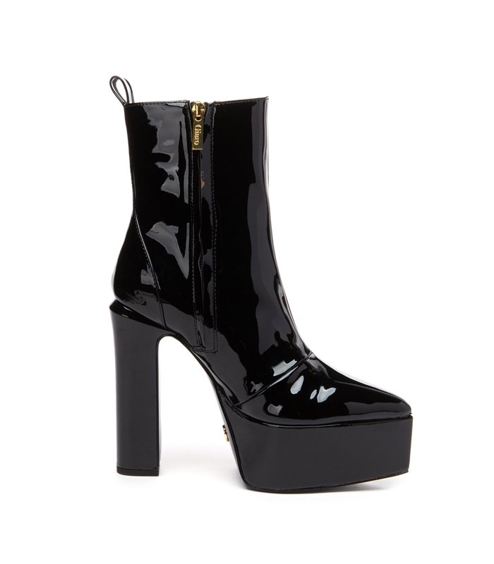Giaro platform ankle boots Stash black shiny