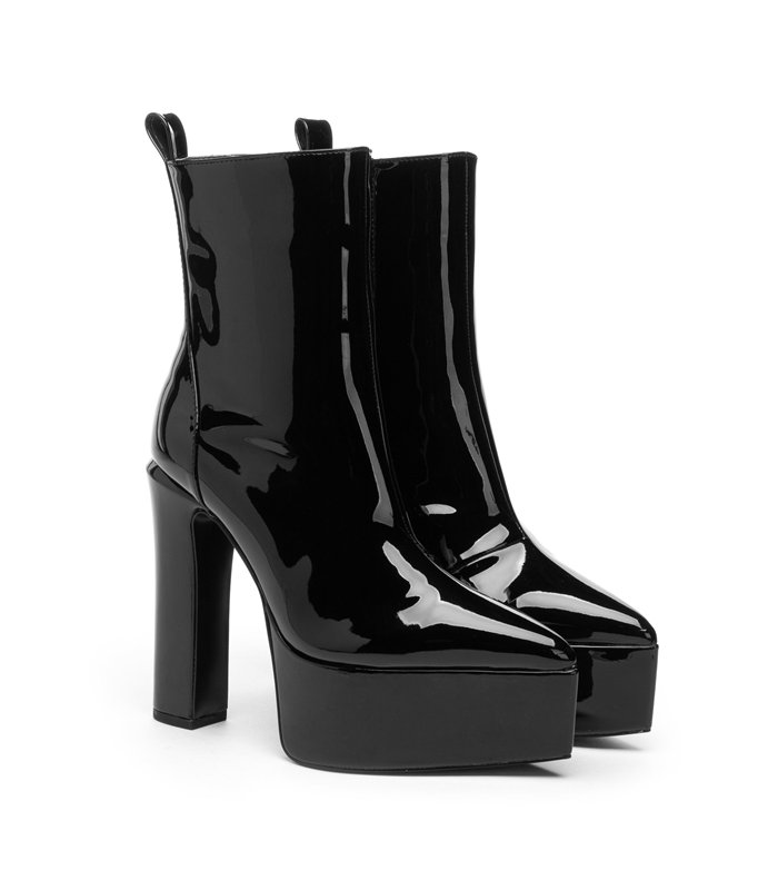 Giaro platform ankle boots Stash black shiny