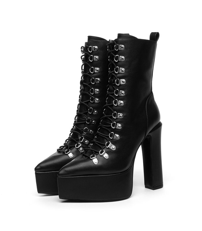 Giaro Platform Ankle Boots Scenic Black Matt