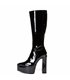 Giaro plateau ankle boots Sarahi black shiny