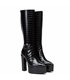 Giaro Platform Ankle Boots Sarahi Black Crocodile Pattern