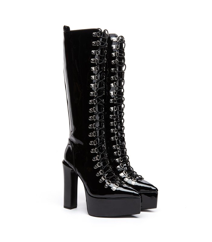 Giaro Platform Boots Stragazer Black shiny