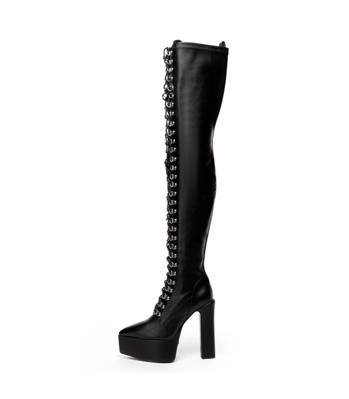 Giaro Platform Boots Secretz Black Matt