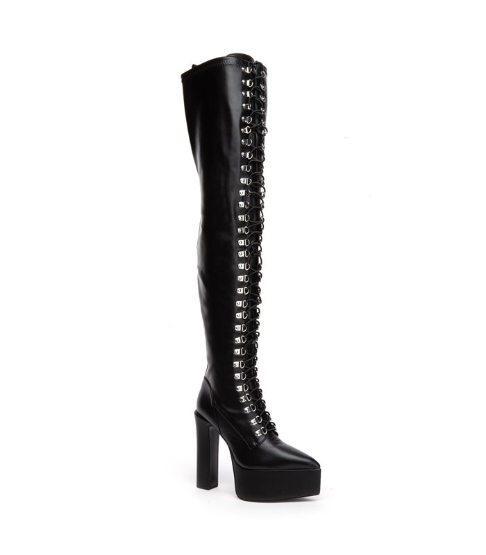 Giaro Platform Boots Secretz Black Matt