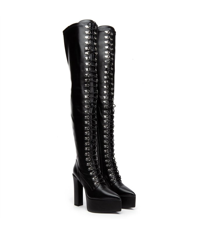 Giaro Platform Boots Secretz Black Matt