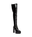 SECRETZ Plateau Overknee Stiefel Schwarz Lack | Giaro