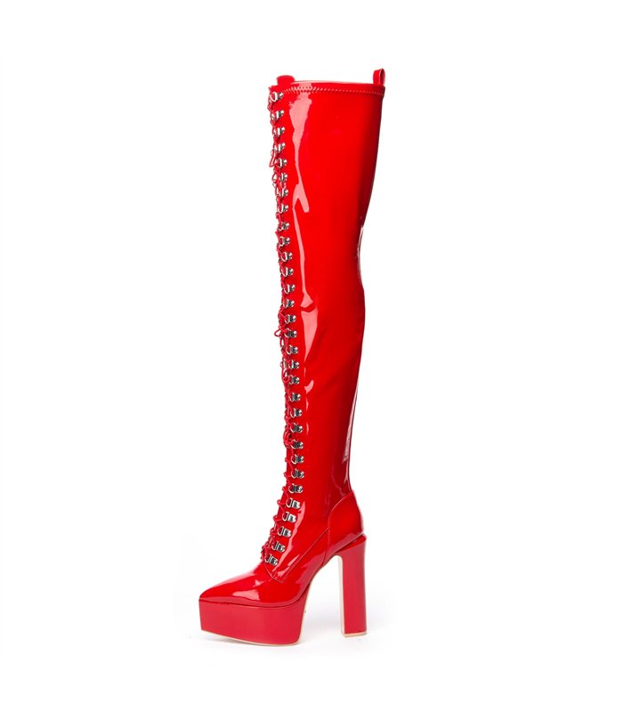 Giaro Plateau Stiefel Secretz Rot Lack