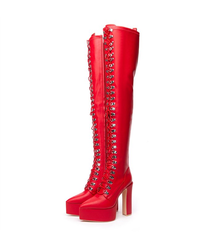 Giaro Platform Boots Secretz Red Matt