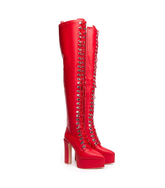 Giaro Platform Boots Secretz Red Matt