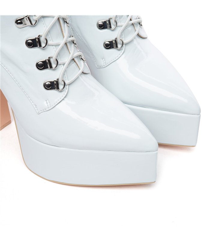 Giaro platform boots Secretz white shiny