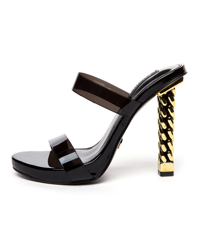 Giaro plateau mule Amie black shiny