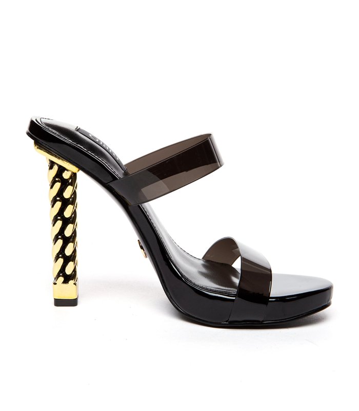 Giaro plateau mule Amie black shiny