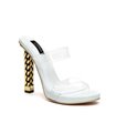 Giaro plateau sandal Amie white shiny