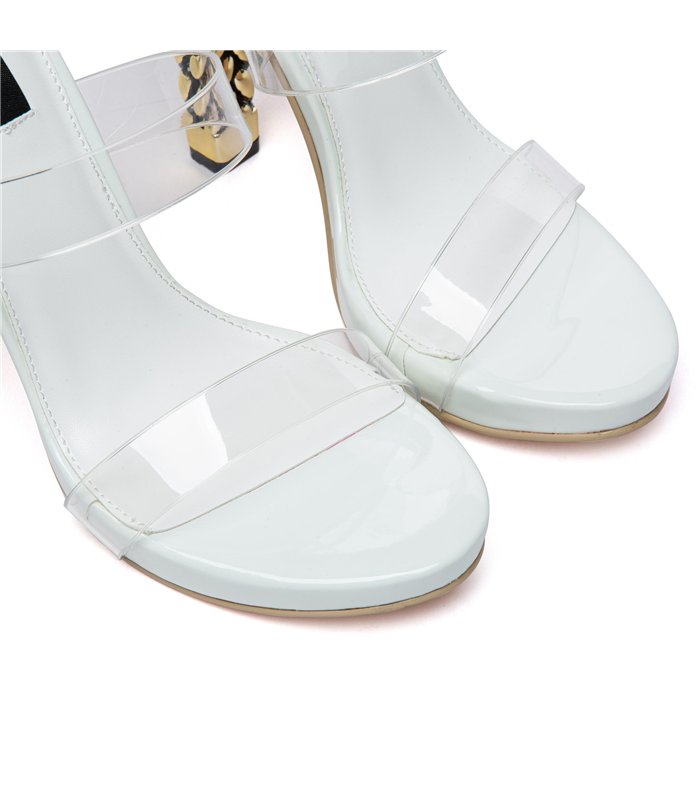 Giaro plateau sandal Amie white shiny
