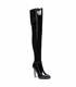 Giaro platform over the knee boots Alissa black shiny