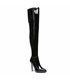 ALISSA Plateau Overknee Stiefel Schwarz Lack | Giaro