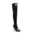 Giaro platform over the knee boots Alissa black shiny