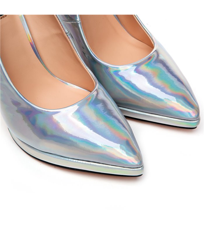 AMBROSE Plateau Pumps Weiss Metallic | Giaro