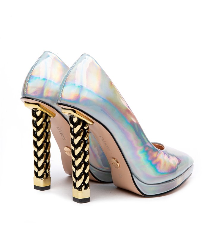 AMBROSE Plateau Pumps Weiss Metallic | Giaro