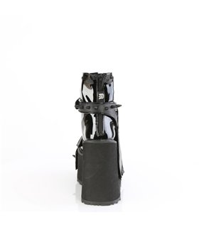 ASHES-70 Platform Ankle Boots Black Holo | DemoniaCult