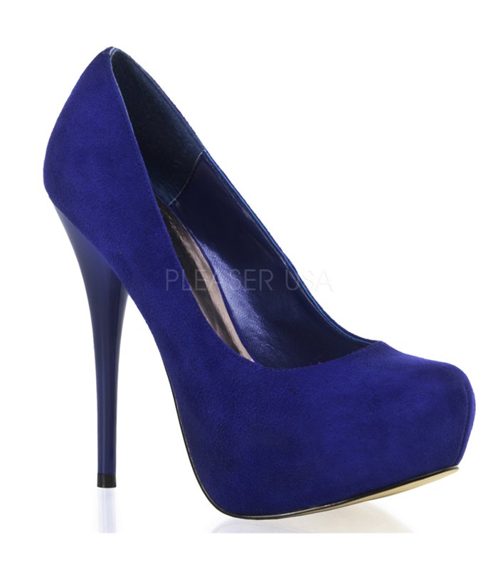 Plateau Pumps Gorgeous Royal Blau Wildleder Von Pleaser Day Night