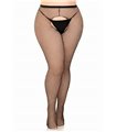Netz-Strumpfhose mit offenem Schritt - Queen Size | Leg Avenue