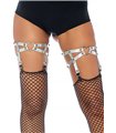 Oberschenkelhoher Strumpfhalter mit Herz und Nieten | Leg Avenue