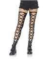 Wetlook footless lace up thigh