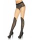 Strumpfhose mit Overknee-Stiefel und goldener Blumenstickerei | Leg Avenue