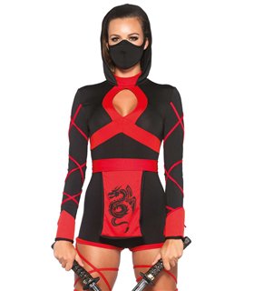 Rot Schwarzes Dragon Ninja Kostüm | Leg Avenue
