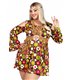 Blumen Kleid Hippie Kostüm mehrfarbig Queen size | Leg Avenue