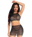Spandex sheer crop top & skirt