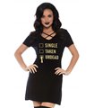 Lustiges Jersey Kleid "Single,Taken,Undead" | Leg Avenue