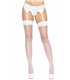 Grobmaschige Fishnet Strümpfe mit breitem Strumpfband | Leg Avenue