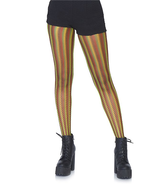 Jamaica farbene Fishnet Strumpfhose | Leg Avenue