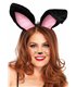 Große Flauschige Hasenohren schwarzpink | Leg Avenue