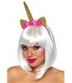 Kostümzubehör - Goldenes Einhorn Kopfteil mit Blumen | Leg Avenue