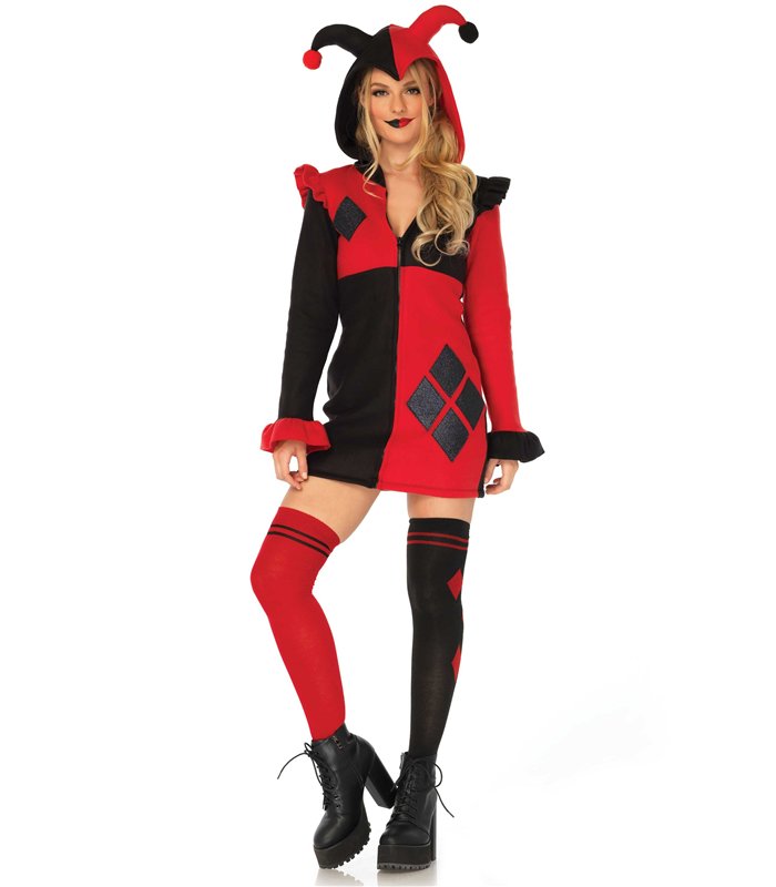 Harlekin Kostüm gemütlich schwarz rot | Leg Avenue