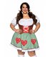 Frauen Biergarten Kostüm mit Herzchen Plussize grünrot | Leg Avenue