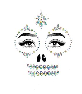 Skeleton face and chest jewels