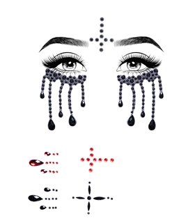 Possessed face jewels sticker