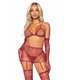5-teiliges BH-Set mit Strumpfhalter in schwarz und glitzer  | Leg Avenue