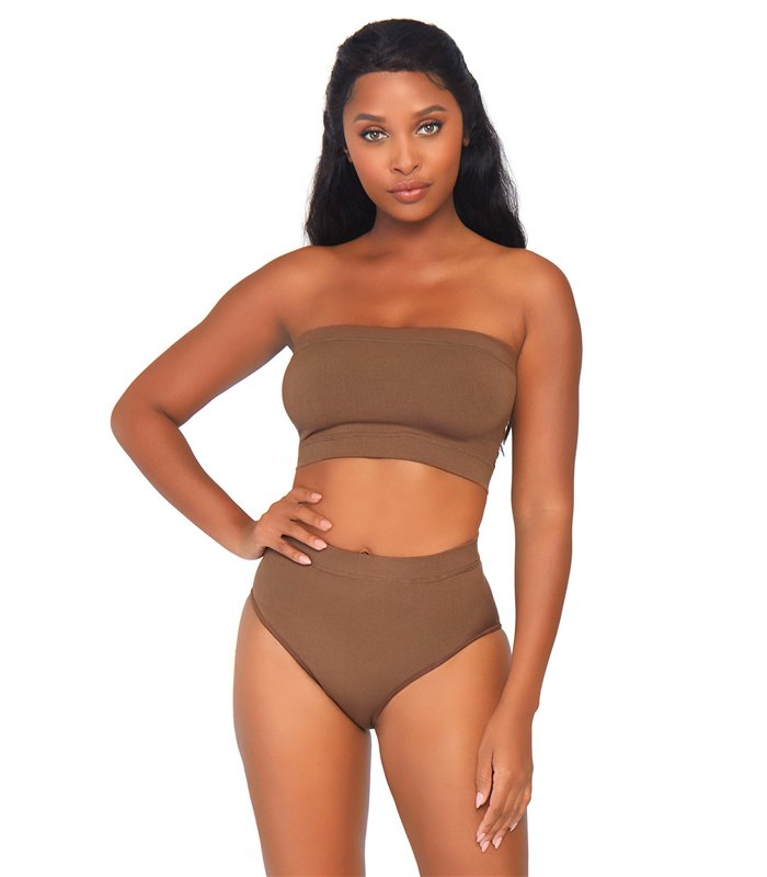 Nahtloser Bandeau-Top-Slip weiss | Leg Avenue